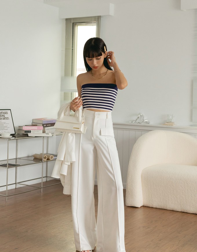 Striped Knit Tube Top