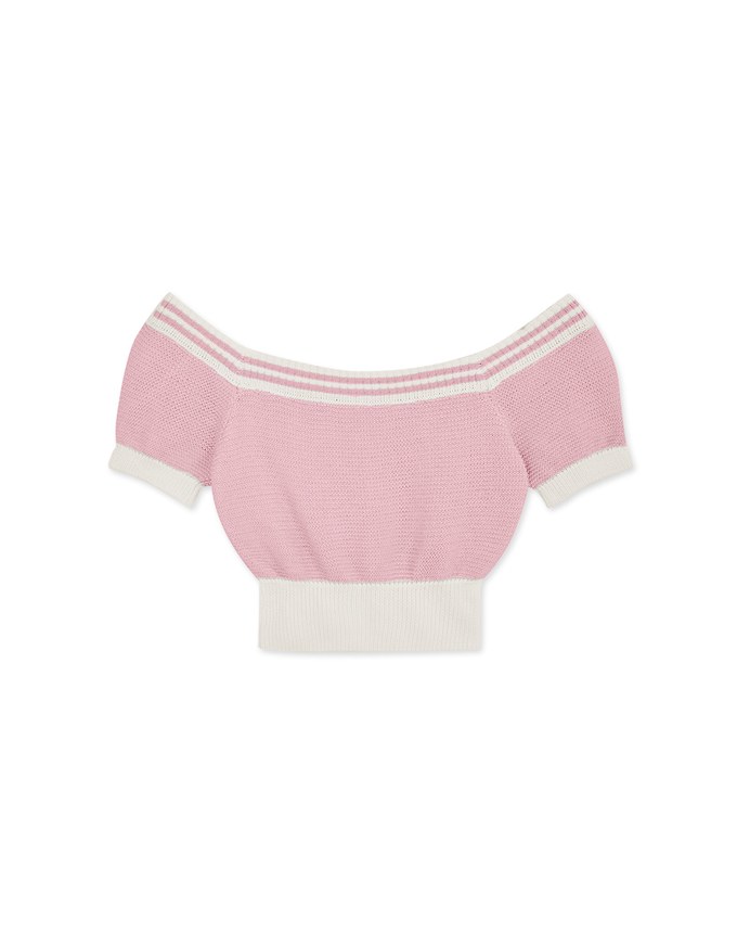 Off Shoulder Knit Crop Top