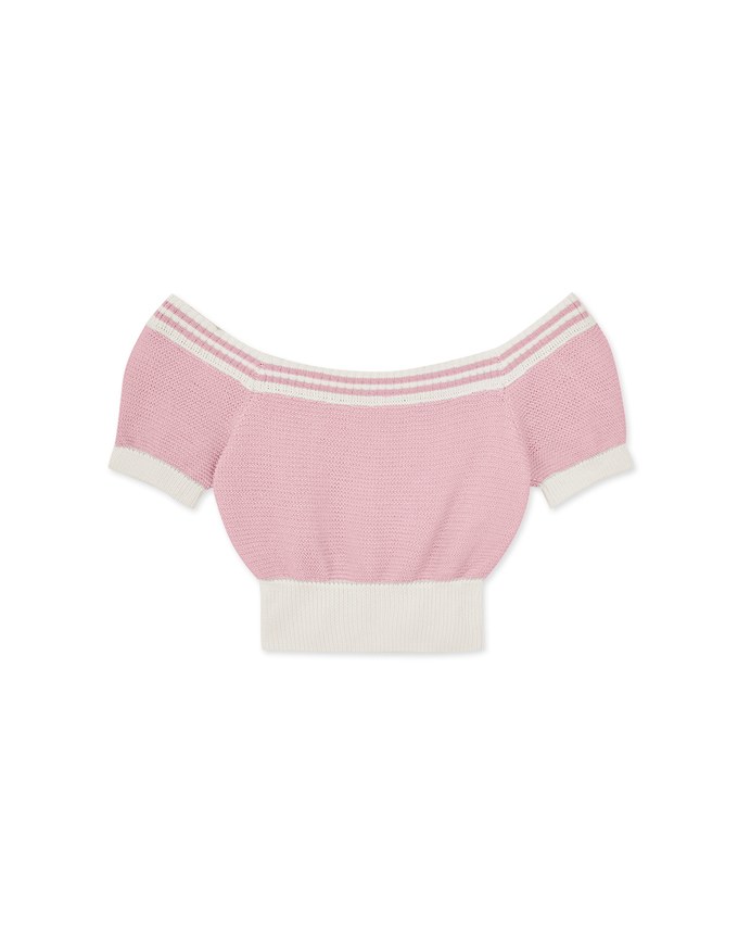 Off Shoulder Knit Crop Top