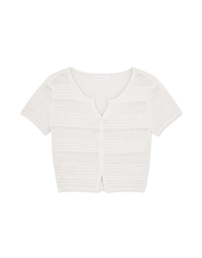 Casual Hollow Knit Top