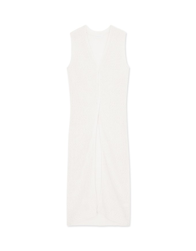 Textured Knit Long Vest