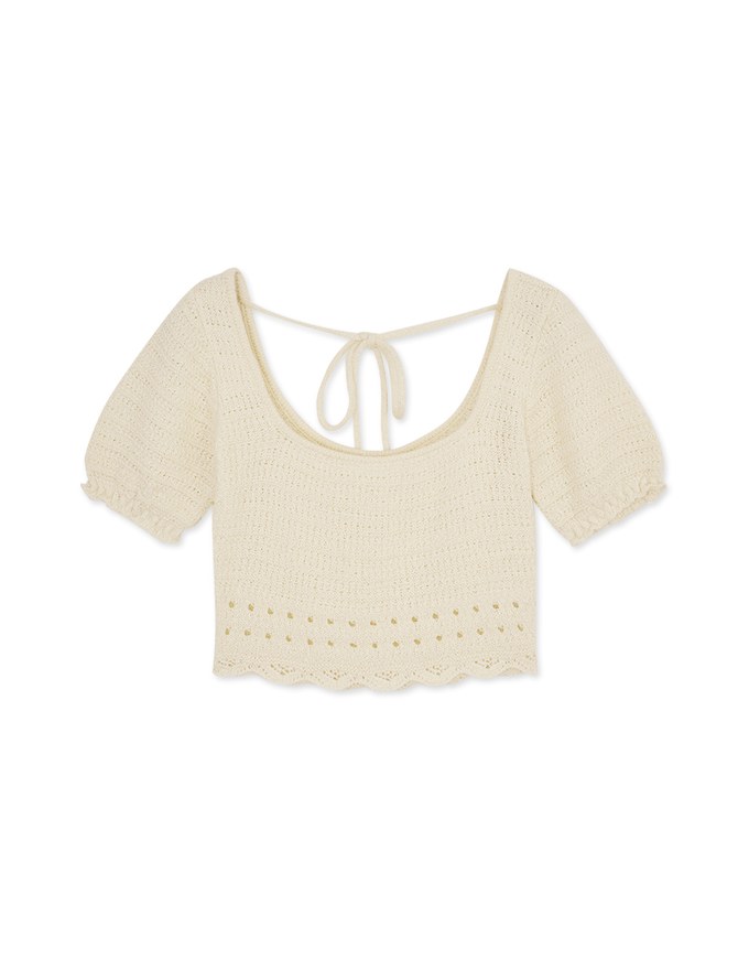 Tie Back Hole Knit Top