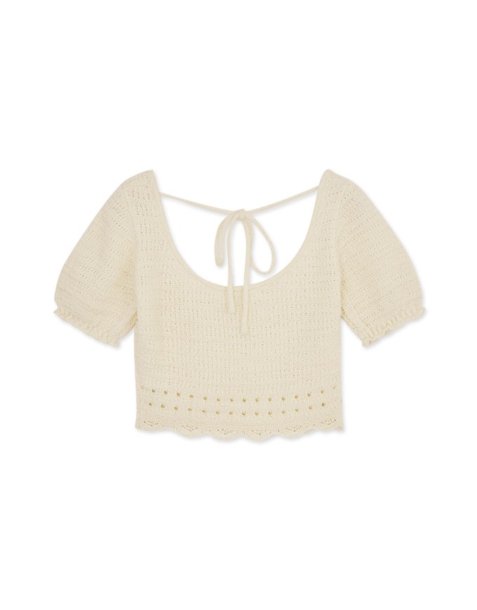 Tie Back Hole Knit Top
