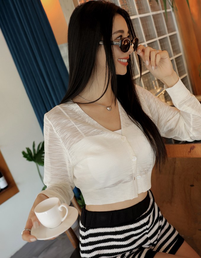 Sheer Mixed Yarn Knit Top