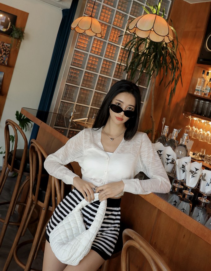 Sheer Mixed Yarn Knit Top