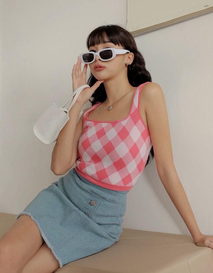 Summer Checkered Tank Top