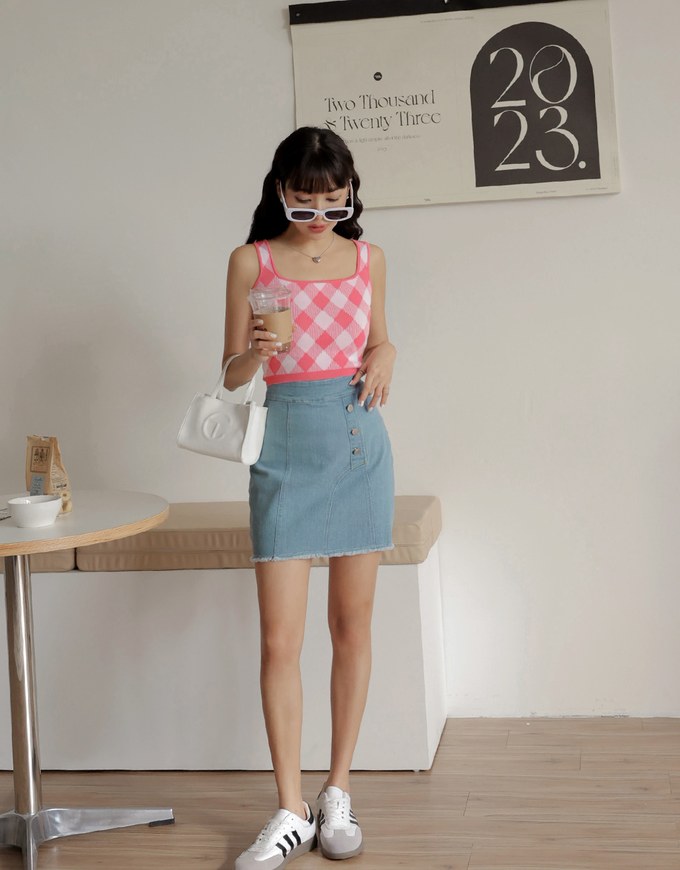 Summer Checkered Tank Top