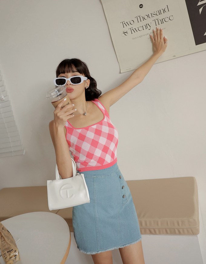 Summer Checkered Tank Top