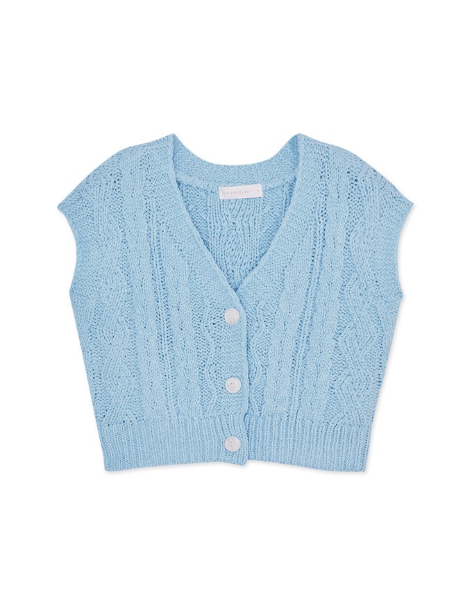 V Neck Buttoned Textured Top