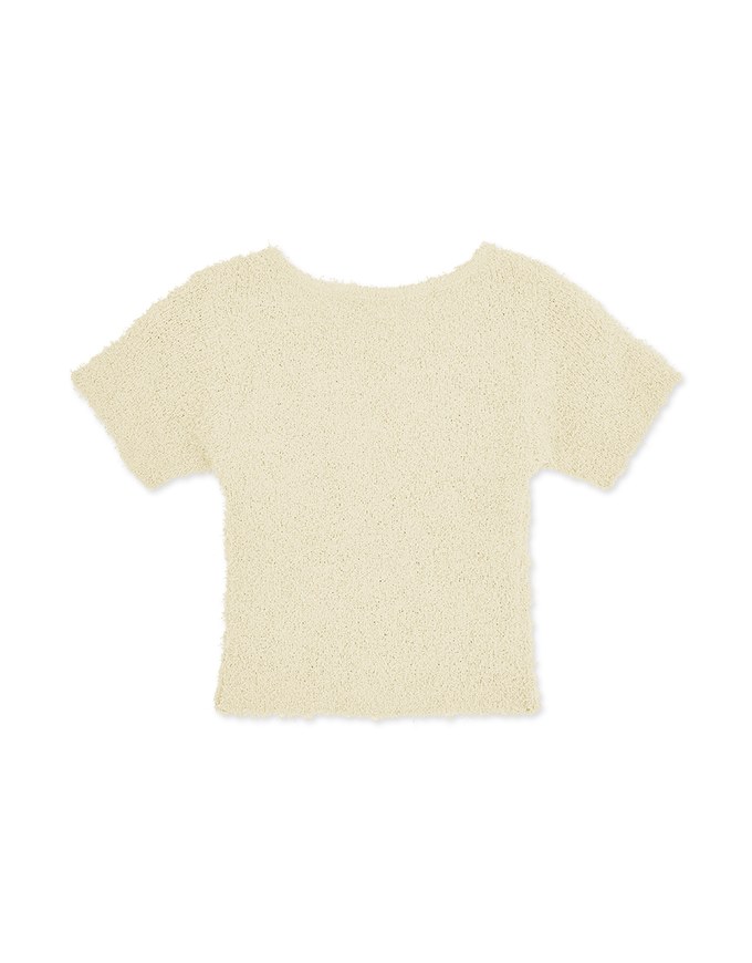 Wool V Neck Short Sleeve Top