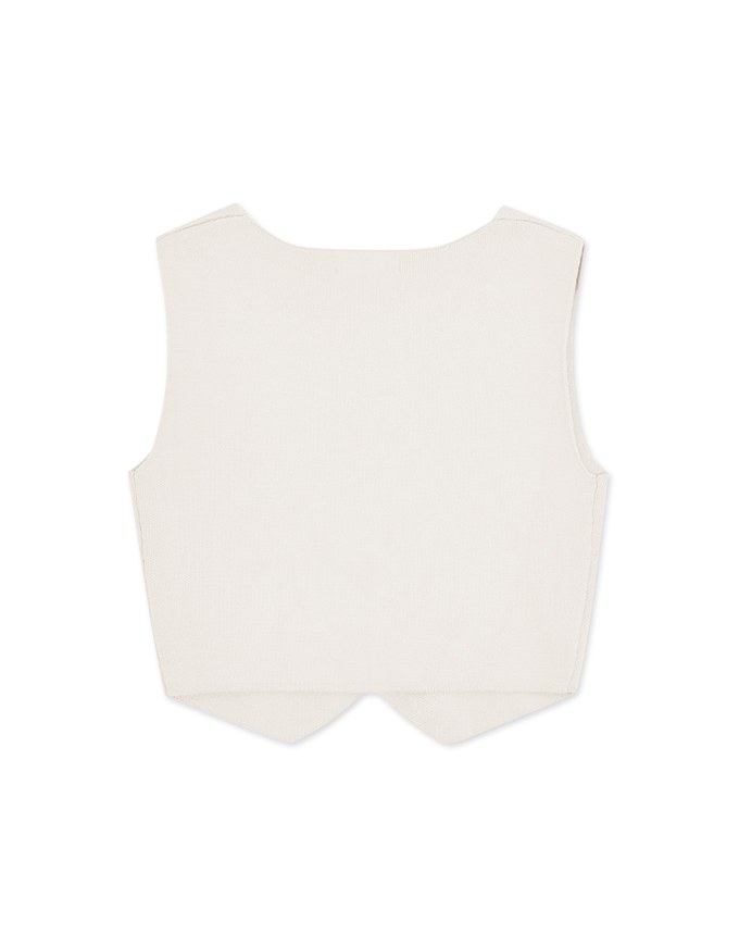 Thick Pound Knit Buttoned Vest Top