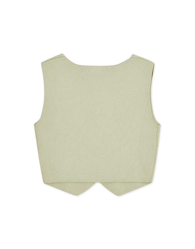 Thick Pound Knit Buttoned Vest Top