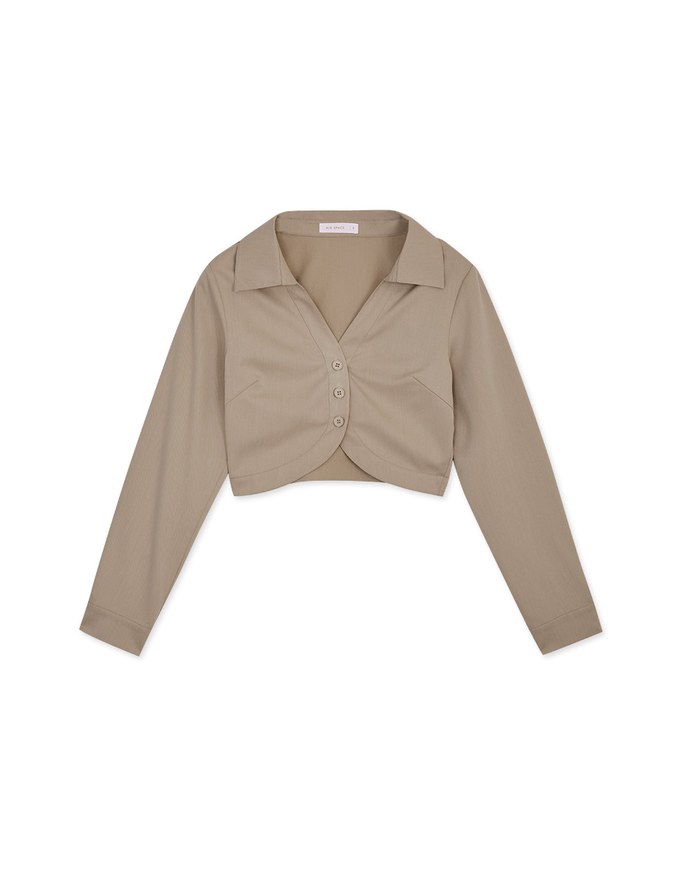 Plain Crop Top Blouse Shirt