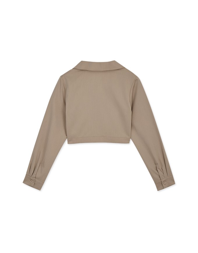 Plain Crop Top Blouse Shirt