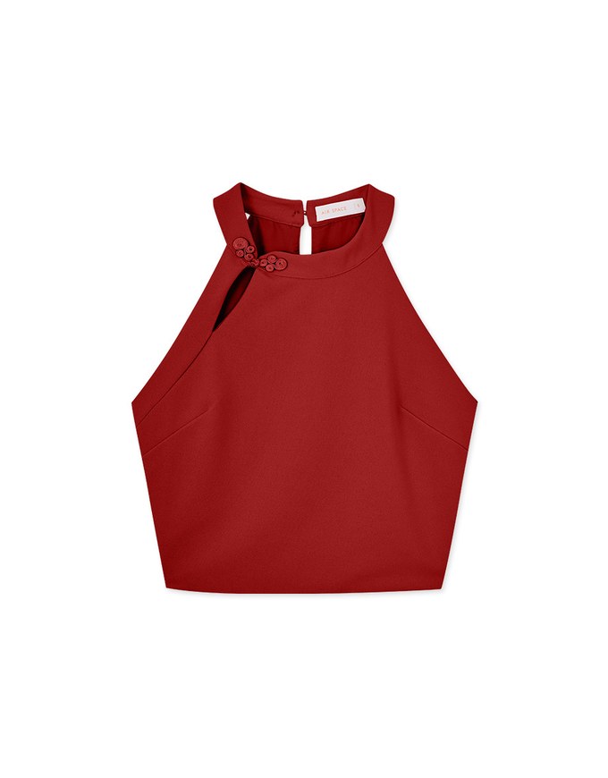 Qipao TOP with Halter Neck Cheongsam Qipao Design With Chinese Knot