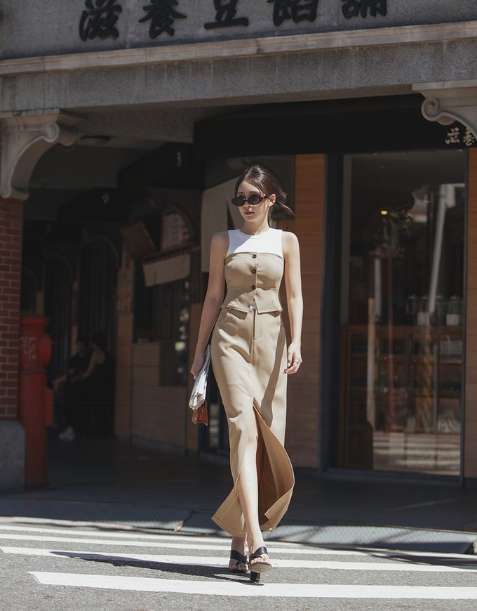 【Elecher's Design】Bra Padded Suit Vest Corset Top (with removable straps )