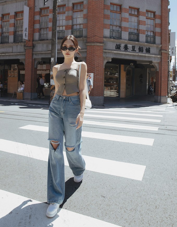 【Elecher's Design】Bra Padded Suit Vest Corset Top (with removable straps )