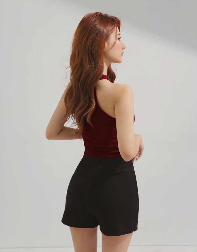 Qipao TOP Embossed Cheongsam Halter Neck Vest Cami Tank Top
