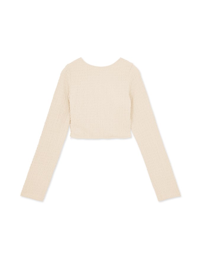 Crinkled Heart Neckline Top