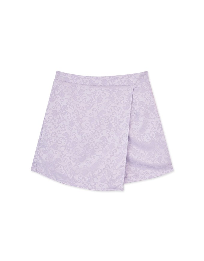 【Elecher's Design】Qipao SKORT Bottom Embossed Satin Cheongsam A-line Skorts