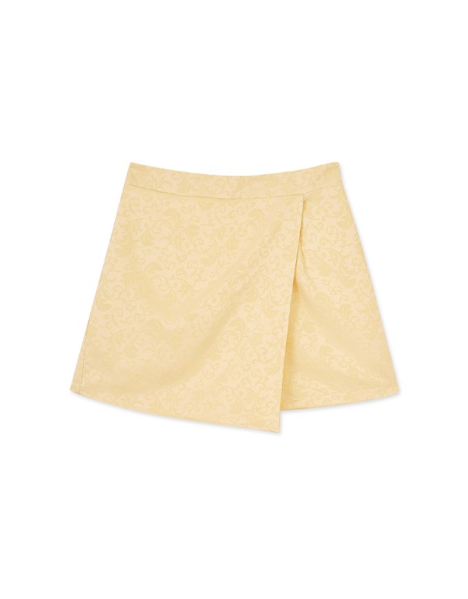 【Elecher's Design】Qipao SKORT Bottom Embossed Satin Cheongsam A-line Skorts