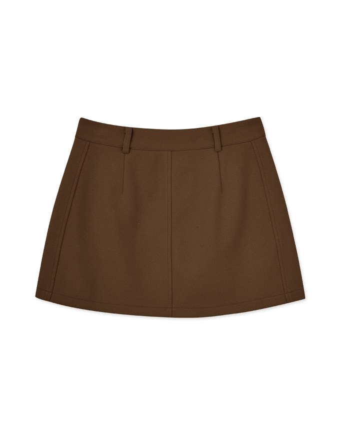 Textured Hidden Placket Suit Skirt