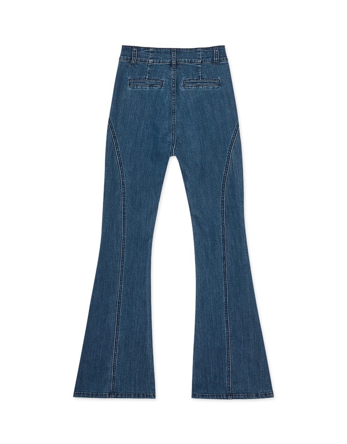 Fitted Bodycon Wrap Flared Jeans