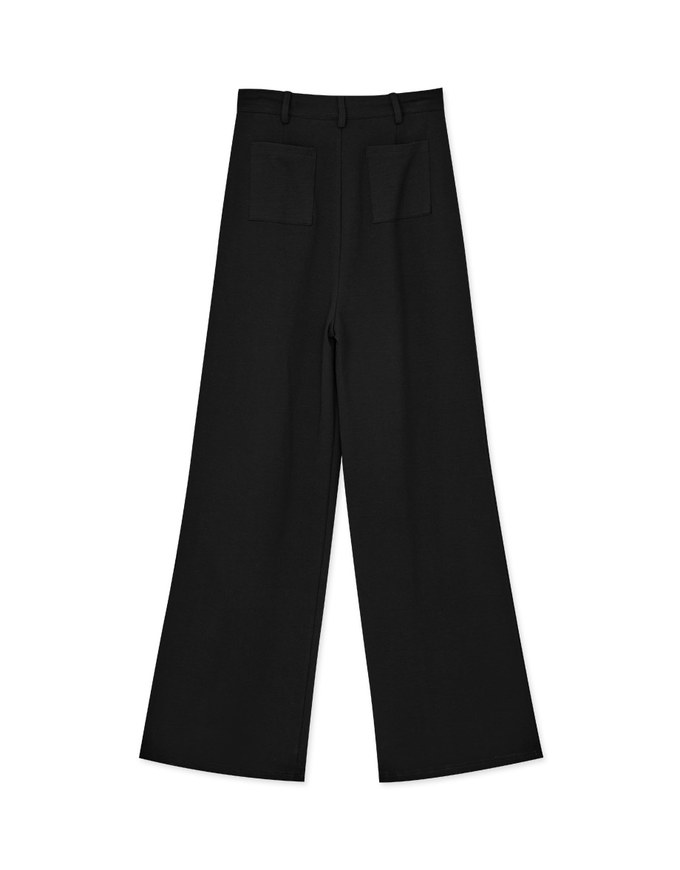 Drawstring Cotton Pleated Long Pants