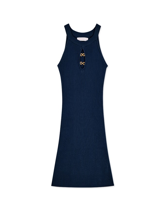 HalterHollow Bodycon Wrap Mini Dress