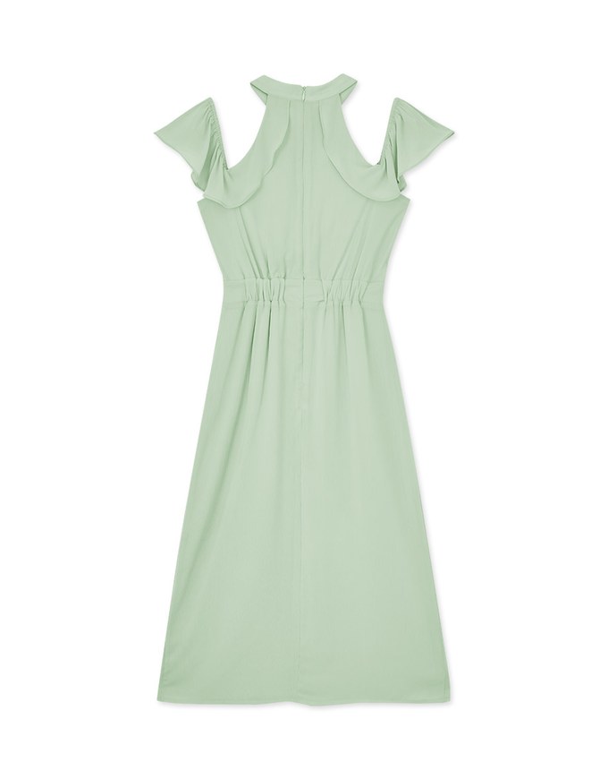 Qipao DRESS Cheongsam Collar Off Shoulder Slit Midi Dress