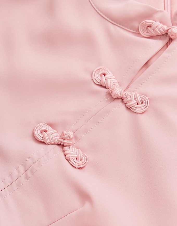 【Elecher's Design】Qipao DRESS Satin Chinese Button Puffy Sleeve Short Cheongsam