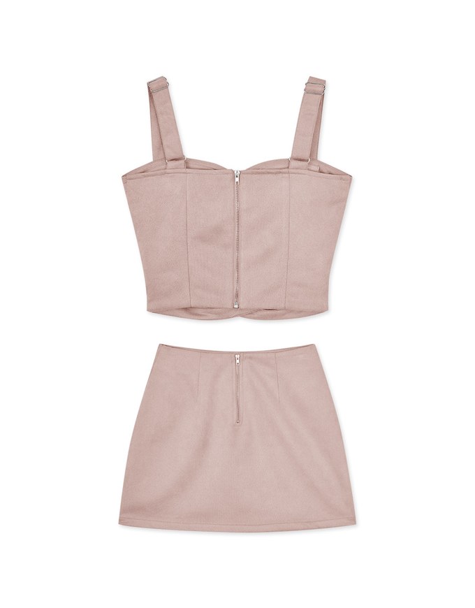 Suede Hollow Vest Set Wear
