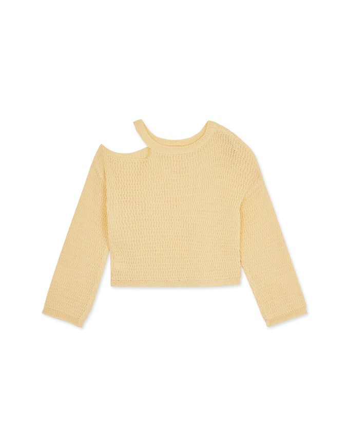 Off Shoulder Knit Long Sleeved Top