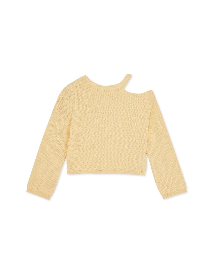 Off Shoulder Knit Long Sleeved Top