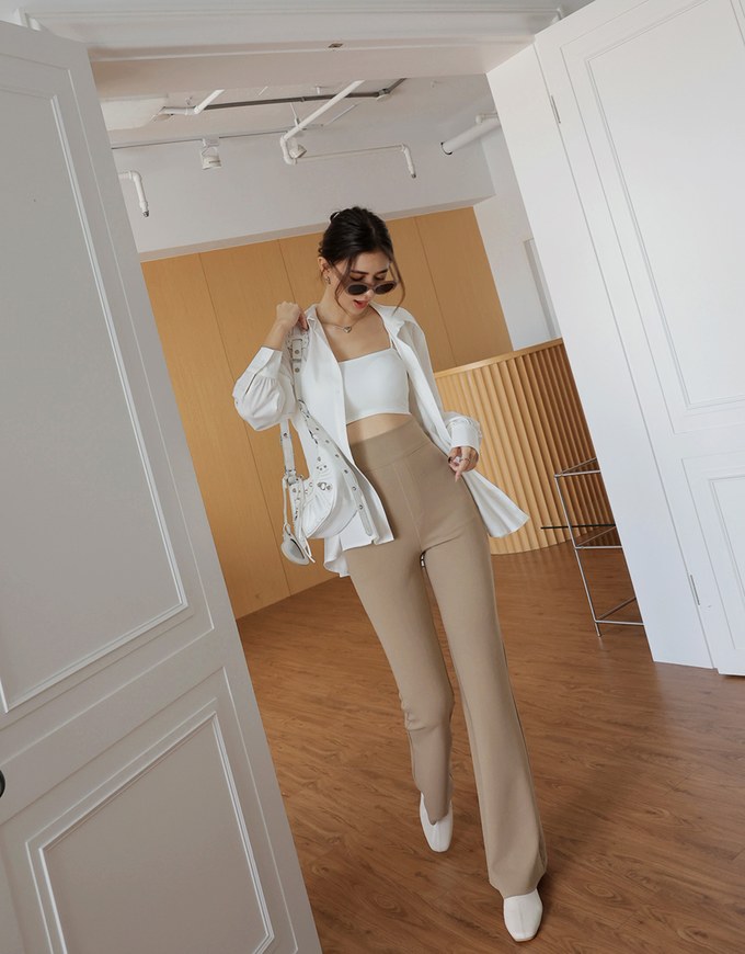2Way Korean Style Slim Long Blouse Shirt