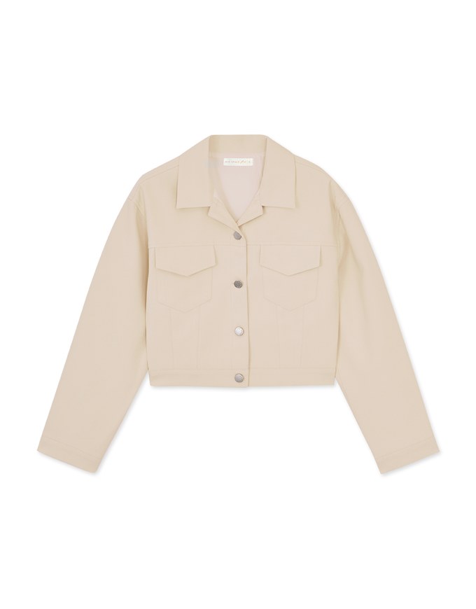 Textured Thick Crop Jacket Blazer