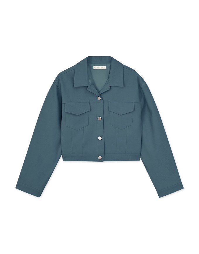 Textured Thick Crop Jacket Blazer