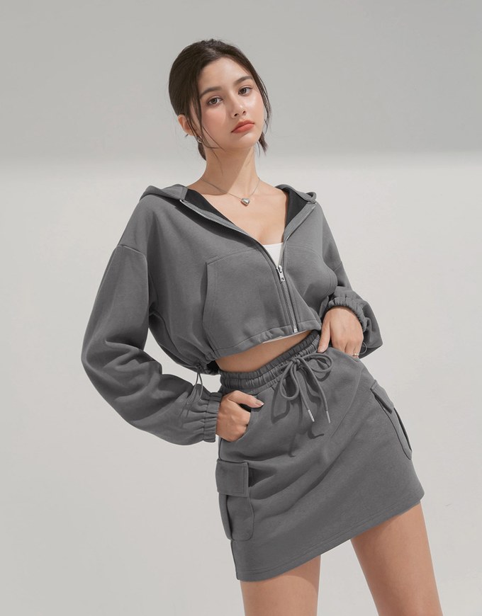 Casual Drawstring Cargo Style Skirt