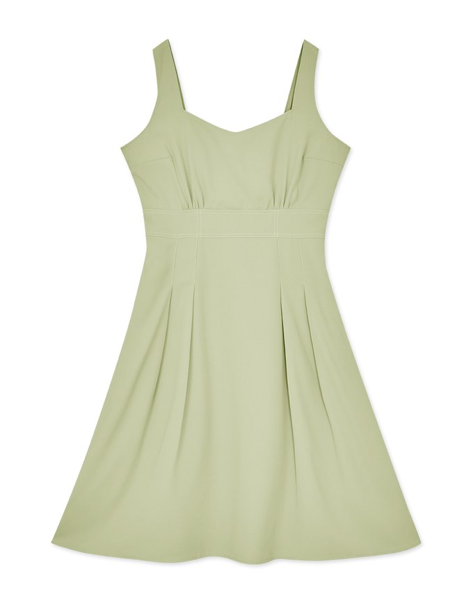 Pleated Wide Shoulder Maxi Dress