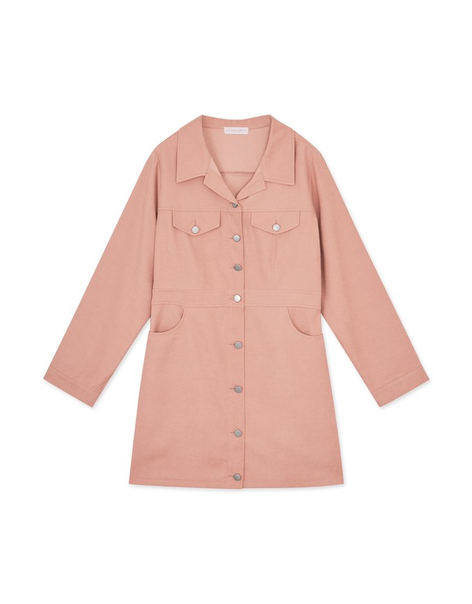 Edgy Smart Suede Buttoned Mini Dress