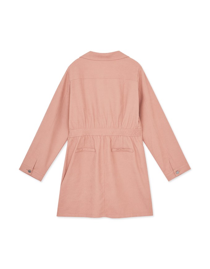 Edgy Smart Suede Buttoned Mini Dress