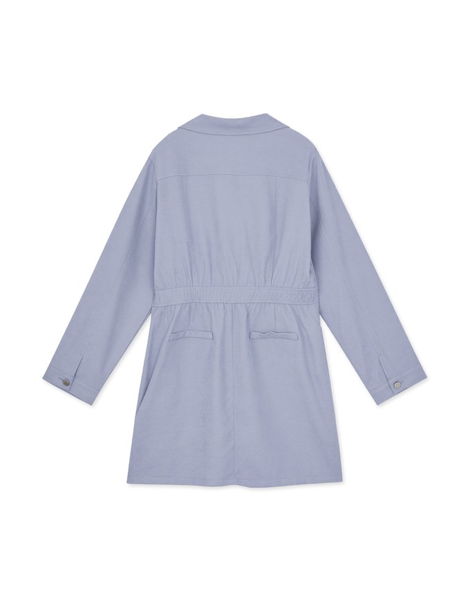 Edgy Smart Suede Buttoned Mini Dress