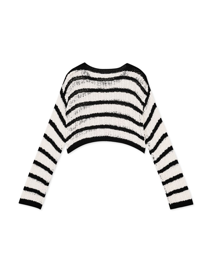 Two Tone Cropped Knit Top