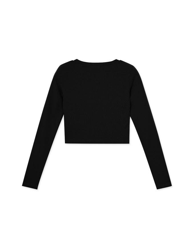 Dimensional Stitching Line Long Sleeve Top