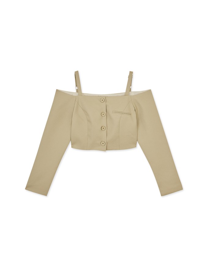 Off Shoulder Buttoned Top