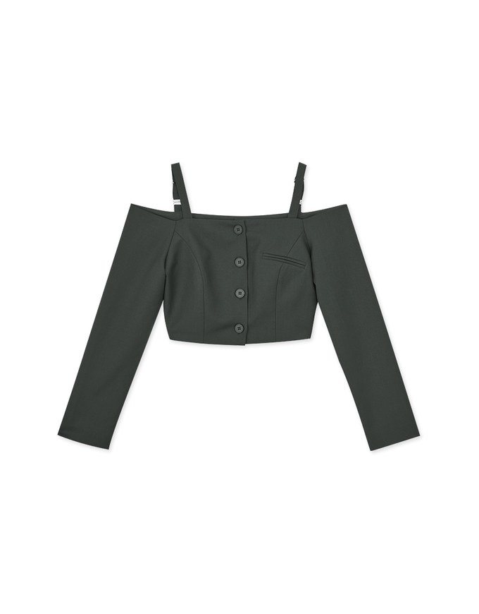 Off Shoulder Buttoned Top