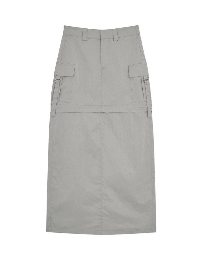 【SHIUAN'S DESIGN】Detachable Cargo Style Maxi Skirt