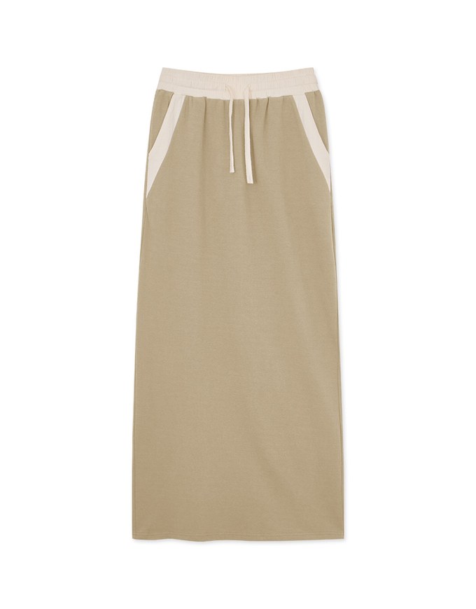 Contrast Color Comfort Maxi Skirt