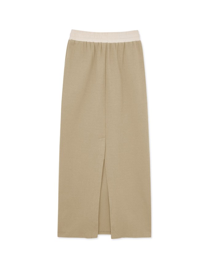 Contrast Color Comfort Maxi Skirt
