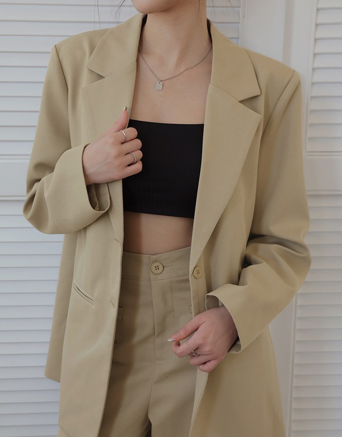 Double Line Slim Fit Suit Wide Pants